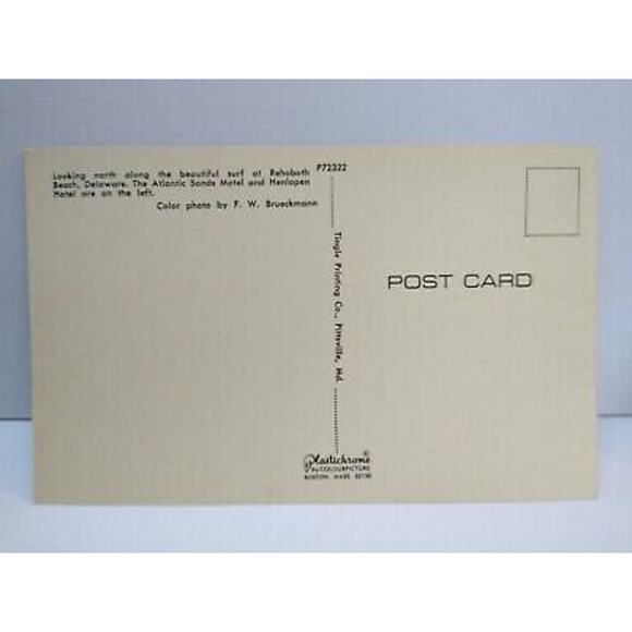 Rehoboth Beach Delaware Postcard Rafting Swimmers Sun Bathers Beach Ocean - Picture 3 of 3